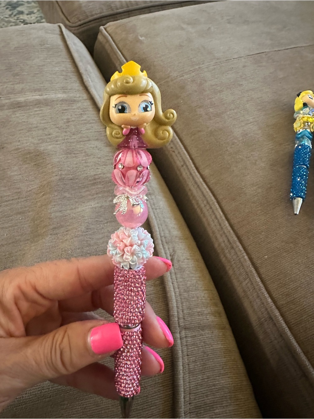 Pink Princess Aurora Beaded Pen